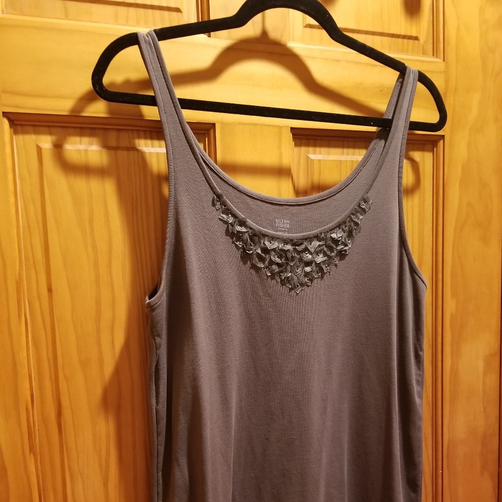Eileen Fisher Grey Cotton Tank SZ 1X